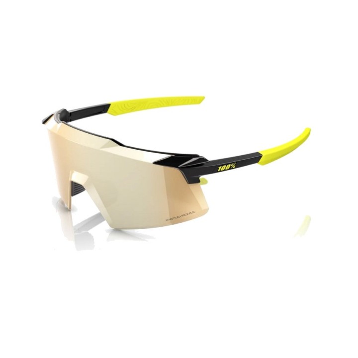 100% GAFAS BICICLETA CICLISMO DEPORTE AEROCRAFT GLOSS METALLIC BLACK GOLD MIRROR PHOTOCHROMIC 196261017731