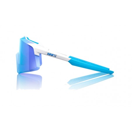 100% BICYCLE GLASSES FOR CYCLING SPORTS AEROCRAFT MATTE WHITE HIPER BLUE MIRROR 196261017755