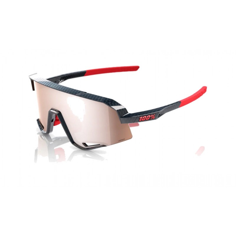 100% GAFAS BICICLETA CICLISMO DEPORTE SLENDALE GLOSS CARBON FIBER HIPER CRIMSON SILVER MIRROR 196261050059
