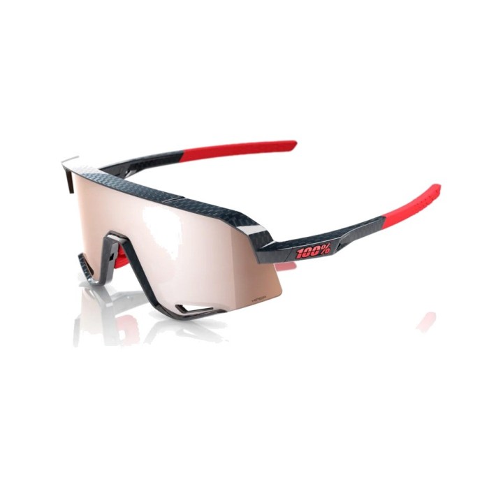 100% GAFAS BICICLETA CICLISMO DEPORTE SLENDALE GLOSS CARBON FIBER HIPER CRIMSON SILVER MIRROR 196261050059