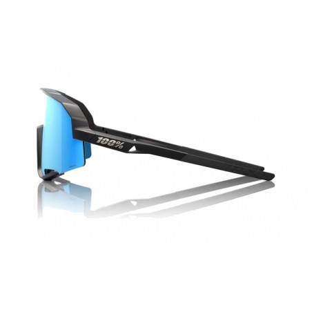 100% BICYCLE GLASSES FOR CYCLING SPORTS SLENDALE MATTE BLACK HIPER BLUE MULTILAYER MIRROR 196261050073
