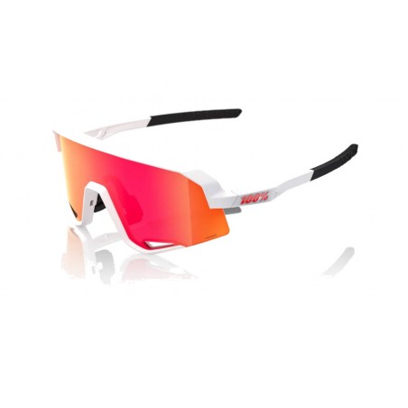 100% BICYCLE GLASSES FOR CYCLING SPORTS SLENDALE MATTE WHITE HIPER RED MULTILAYER MIRROR 196261050080
