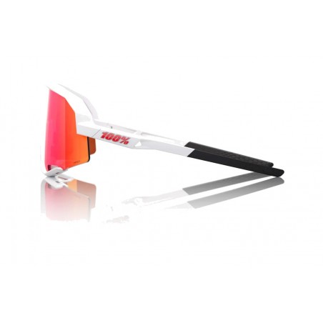 100% BICYCLE GLASSES FOR CYCLING SPORTS SLENDALE MATTE WHITE HIPER RED MULTILAYER MIRROR 196261050080