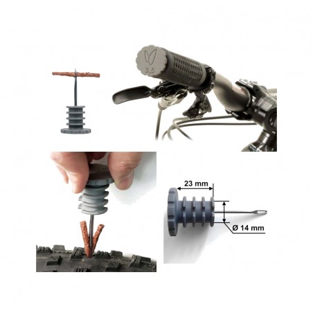 EFFETTO MARIPOSA Tool makes tubeless repair easier, stores like a handlebar plug TAPPABUCO TYRE KIT 3,5 7640164681382