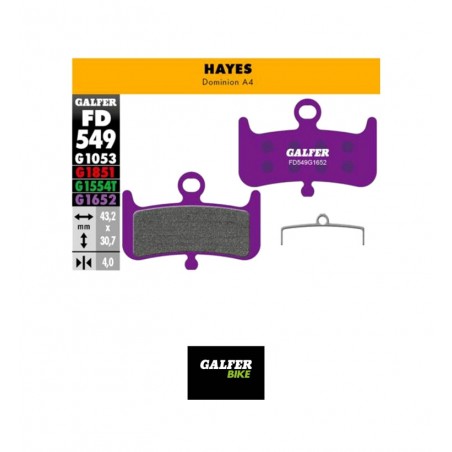 GALFER PAD, BRAKE E-BIKE HAYES DOMINION A4 - FD549G G1652 8400170164755