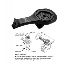 K-EDGE Soporte de cuenta kilometros ciclocomputador GARMIN ROVAL COMBO MOUNT BLACK ANODIZE 850027128276