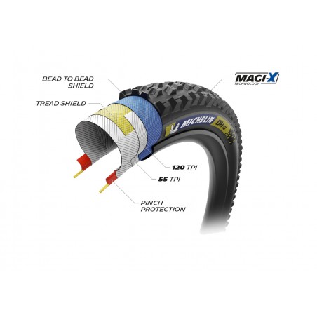 MICHELIN Cubierta neumatico para bicicleta DH 16 TRL 29X2.40 RACING LINE PLEGABLE 61-622 724944