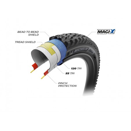 MICHELIN Tire for bicycle DH 16 TRL 29X2.40 RACING LINE PLEGABLE 61-622 724945