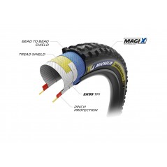 MICHELIN Cubierta neumatico para bicicleta WILD ENDURO MS 29X2.40 RACING LINE PLEGABLE 61-622 724956