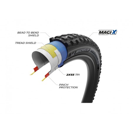 MICHELIN Cubierta neumatico para bicicleta WILD ENDURO MS 29X2.40 RACING LINE PLEGABLE 61-622 724957