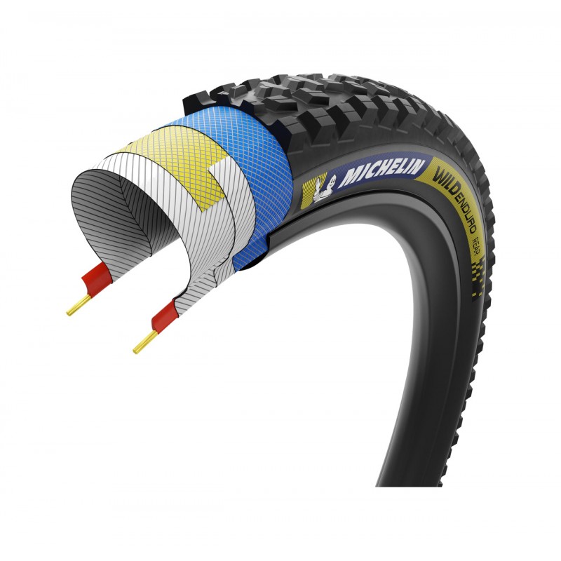 MICHELIN Cubierta neumatico para bicicleta WILD ENDURO TRASERA 29X2.40 RACING LINE PLEGABLE 61-622 724959