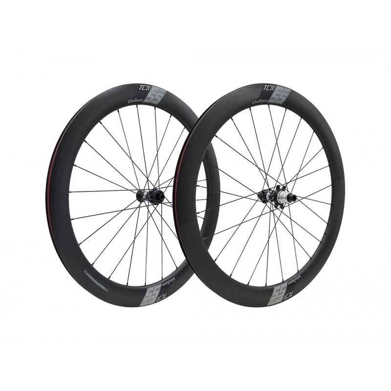 VISION Juego de ruedas carbono SC55 DISCO CENTERLOCK CUBIERTA TUBELESS READY SHIMANO HG11 725192