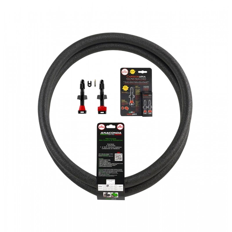 BARBIERI Kit mousse anaconda 3.0 valvulas presta 27.5X2.10-2.70" CARBONARIA 35 MM S-M 725452