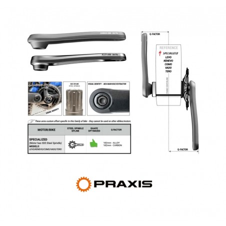 PRAXIS BIELAS E-BIKE AL ISIS 165MM 850009369772