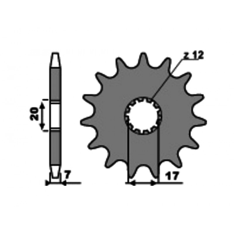 PBR Piñón de acero estándar 2064-428 1108862004