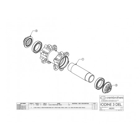 CRANKBROTHERS Repuesto de tapa delantera IODINE/SAGE/OPIUM 2012 (KIT) 15MM 14068