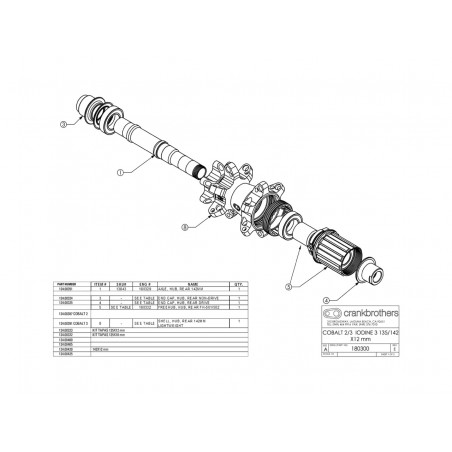 CRANKBROTHERS Repuesto de tapa trasera 135X12MM KIT COBALT/IODINE 3 14106