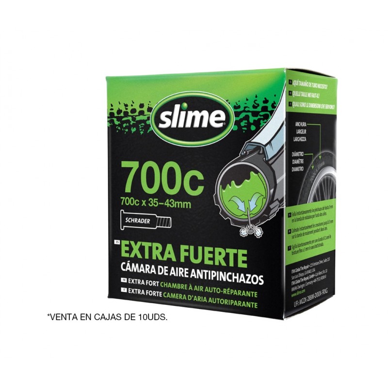 SLIME Cámara antipinchazos para bicicleta gravel 700x35/43 SCHRADER 30057