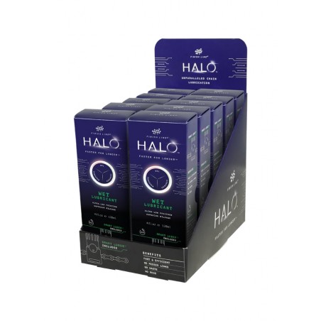 FINISH LINE Display de 10 unidades lubricante cadena 4 OZ HALO WET + SMART LUBE CERA HD0042101
