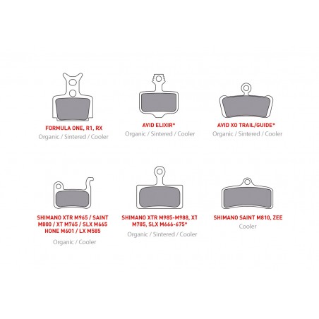 ONOFF Repuesto de pastillas freno con sistema cooler para bicis SH XTR M965/SAINT M800/XT M765/SLX M665/M601/M585 020.45410