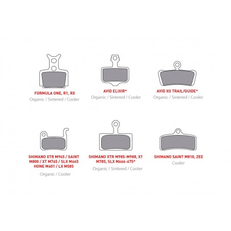 ONOFF Replacement brake pads with cooler system for bicycles SHIMANO SAINT M810/ZEE ORGANIC 020.45412