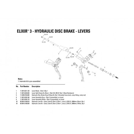 AVID Replacement brake clamp ELIXIR 3/5 NEGRA/DB3/LEVEL T 11.5015.029.030