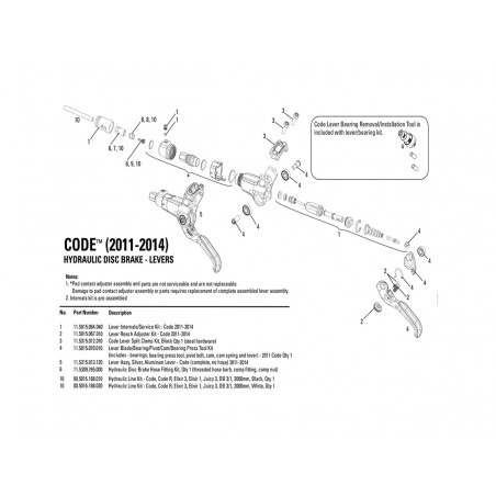 AVID Brake cam adjustment kit CODE 2011-12** 11.5015.067.010