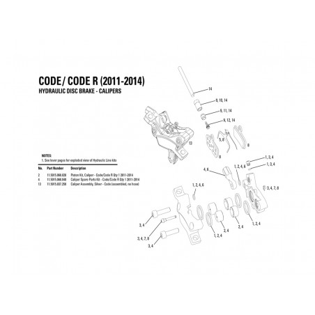 AVID Kit de pistones con tornillería para pinza freno CODE/CODE R 2011 11.5015.068.040