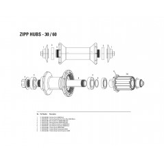 ZIPP Replacement bearings for front hub or core 60 11.1918.021.000