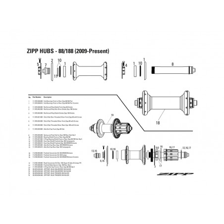 ZIPP Replacement rear left spoke cap for hub 188 11.2018.001.001