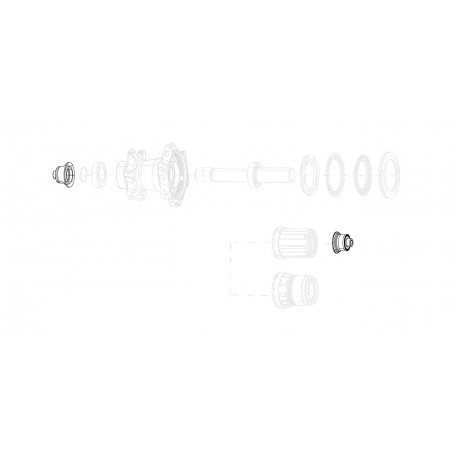 ZIPP Tapas traseras de repuesto para buje disco y llanta 12X142 COGNITION V2 11.2018.065.007