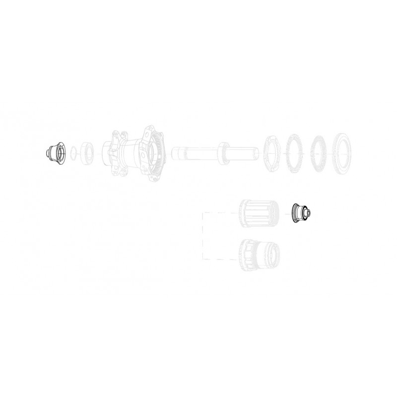 ZIPP Replacement rear wheel hub caps QR PARA COGNITION V2 11.2018.065.008