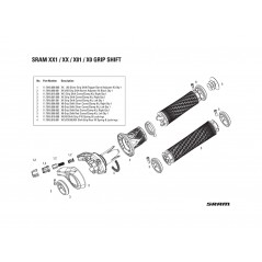 SRAM Mando con bloqueo de agarre 11V LOCK GRIP XX1 G SHIFT TRASERO 00.7018.022.000