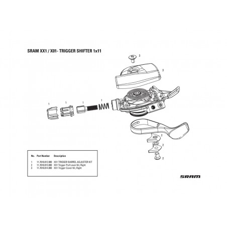SRAM Mando de cambio trasero 10V NEW X0 TRIGGER 00.7018.068.001