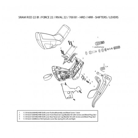 SRAM Double front hydraulic lever control YAW RIVAL22 HIDRO 00.7018.144.000