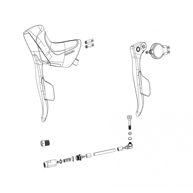 SRAM Replacement electronically controlled double disc brake levers, including hose without left caliper APEX ETAP AXS 11.7018.0