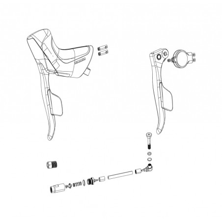 SRAM Repuesto de manetas doble mando electrónico para freno disco, incluye latiguillo sin pinza derecho APEX ETAP AXS 11.7018.07