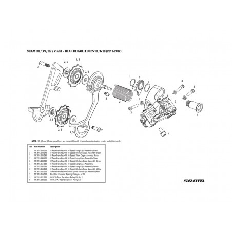 SRAM Replacement of rollers for gearbox X0 11.7515.022.000