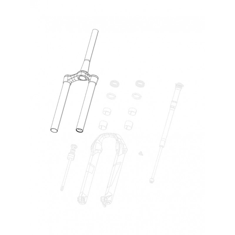 ROCK SHOX Recambio puente con barras para bicicleta 27.5 30 GOLD/JUDY 1-1/8 42OS 11.4018.008.555