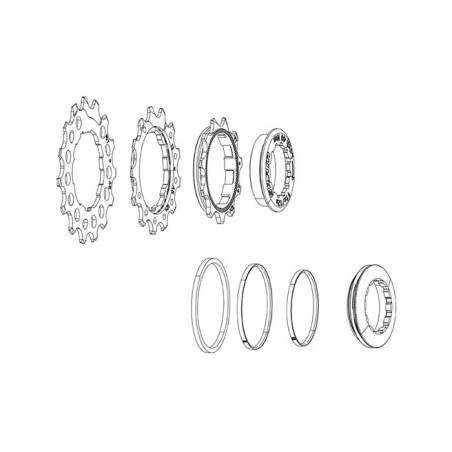 SRAM Kit de cinco coronas para cassette bicicleta incluye anillo cierre XS-1270 EAGLE 10/12/14/16/18D 108700