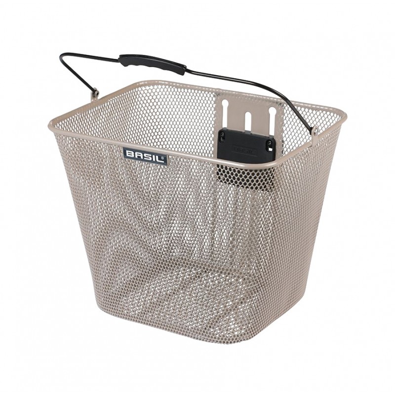 BASIL Cesta delantera para bicicleta con placa acero BILBAO (26X22X28 CM) KLICKFIX 725824VAR
