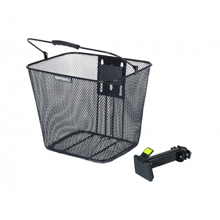 BASIL Cesta delantera para bicicleta con soporte de potencia acero BILBAO (26X22X28 CM) 725828