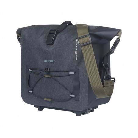 BASIL Bolsa impermeable para bicicleta con placa poliéster NAVIGATOR STORM 13L (24X14X34 CM) MIK 725834