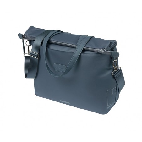 BASIL Bolsa para bicicleta con ganchos poliéster impermeable MANHATTAN 12L MARINO (38X12X30 CM) COMMUTER HOOK-ON 725855