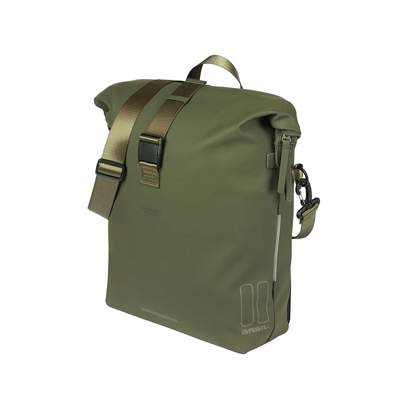 BASIL Bolsa impermeable para bicicleta con sistema y luz led SOHO 17L POLIURETANO (38X19X38 CM) MIK NORDLICHT 725865