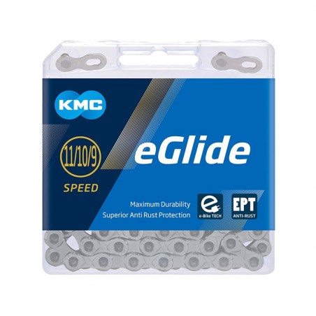 KMC Compatible bicycle chain E-GLIDE EPT 1/2X11/128" 118 ESLABONES 9-11V SHIMANO CUES 725881