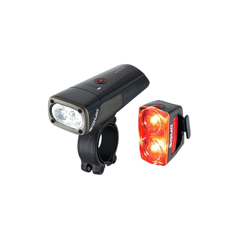 SIGMA Juego de luces para bicicleta con carga delantera BUSTER 1600 TRASERA RL 150 USB-C 726082