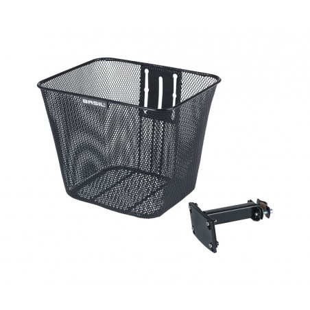 BASIL Front bicycle basket with steel stem support BILBAO (26X22X27 CM) 726724