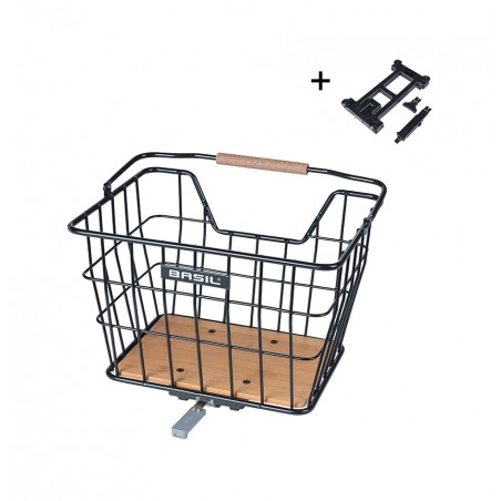BASIL Bicycle basket with steel plate NORDLAND 23L (33X23.5X19.5 CM) MIK 2.0 726728