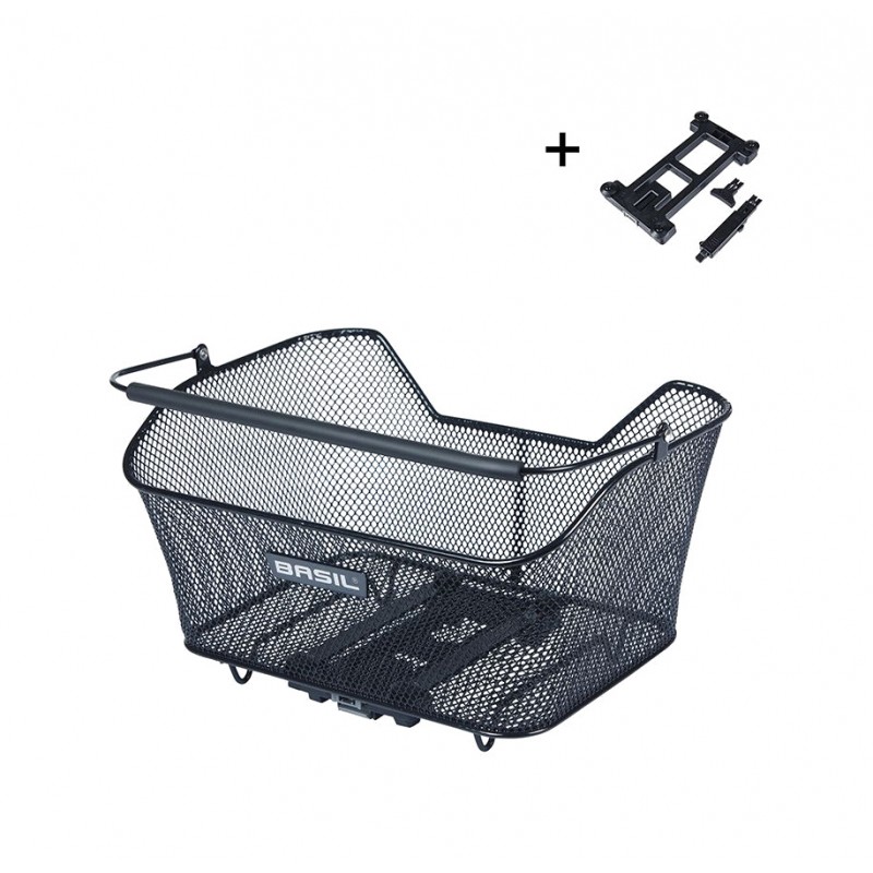 BASIL Cesta trasera para bicicleta con placa BASE M (33X25.5X17 CM) MIK 2.0 726729